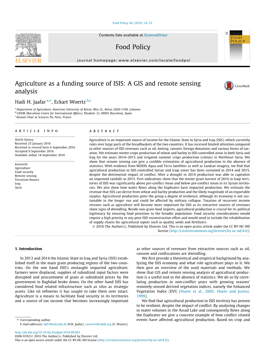 A GIS and Remote Sensing Analysis ⇑ Hadi H