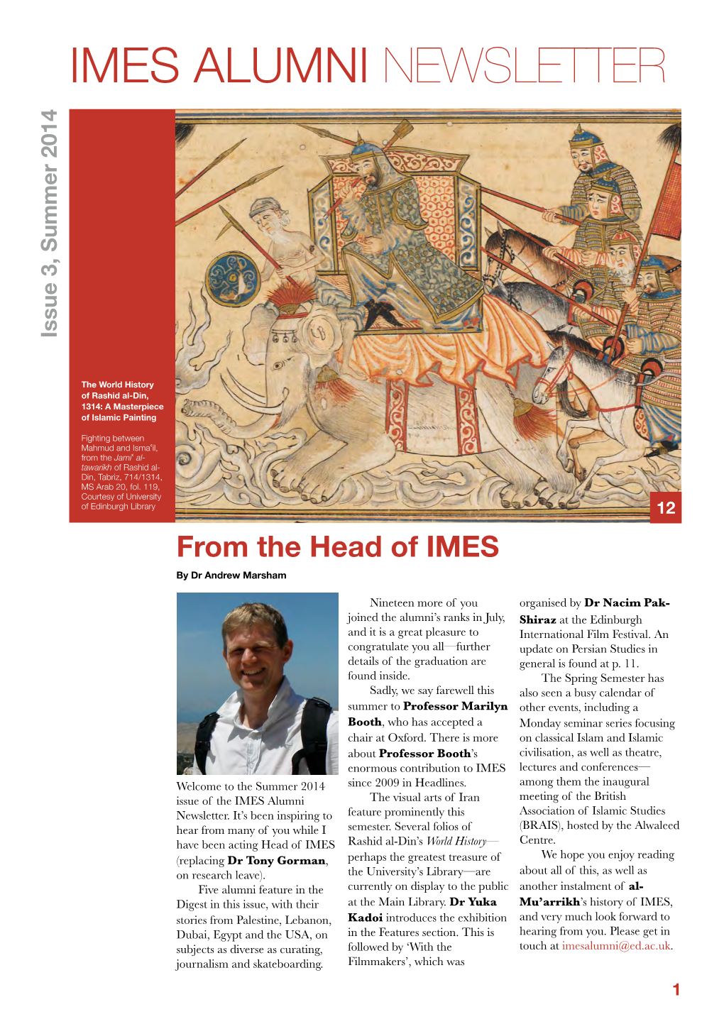 IMES ALUMNI NEWSLETTER Issue 3, Summer 2014