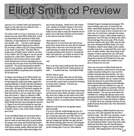 Elliott Smith, the Biggest Lie City, and It Showed in His Music