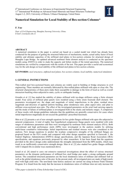 207. Numerical Simulation for Local Stability of Box-Section Columns