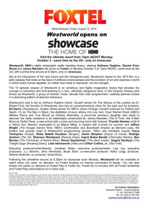 Westworld Opens on Foxtel