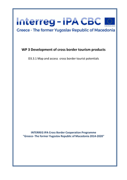 WP 3 Development of Cross Border Tourism Products