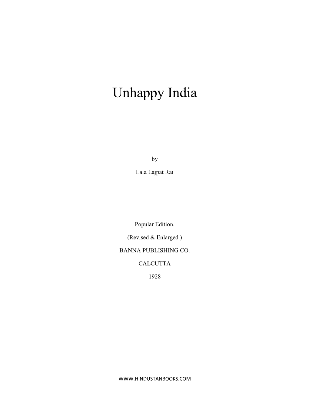 Unhappy India