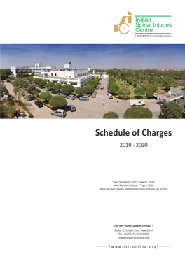 Schedule of Charges Effective from 01.04.2019
