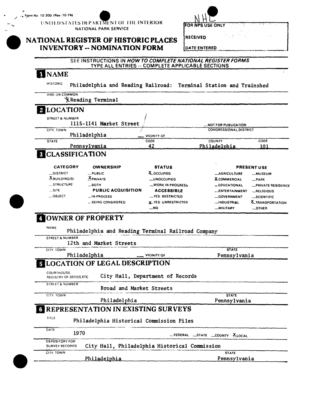 National Register of Historic Places Inventory -- Nomination Form Date Entered
