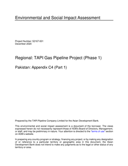 Regional: TAPI Gas Pipeline Project (Phase 1)