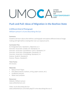 Push and Pull: Ideas of Migration in the Beehive State
