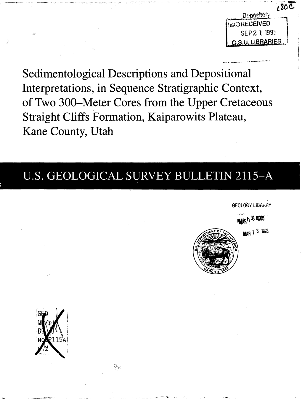 Sedimentological Descriptions and Depositional Interpretations, In