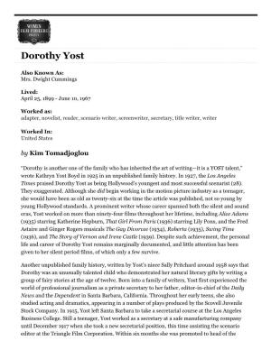 Dorothy Yost