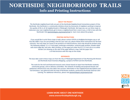 NORTHSIDE NEIGHBORHOOD TRAILS Info and Printing Instructions