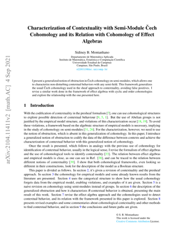 Contextuality and Semi-Module Cohomology