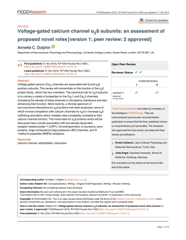 Voltage-Gated Calcium Channel Α Δ Subunits