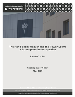 The Hand-Loom Weaver and the Power Loom: a Schumpeterian Perspective