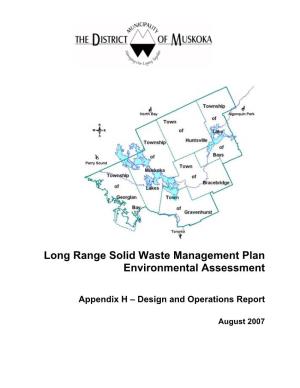Long Range Solid Waste Management Plan Environmental Assessment
