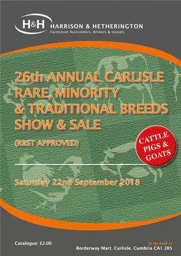 26Th ANNUAL CARLISLE RARE, MINORITY & TRADITIONAL BREEDS SHOW & SALE