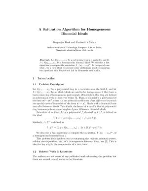 A Saturation Algorithm for Homogeneous Binomial Ideals