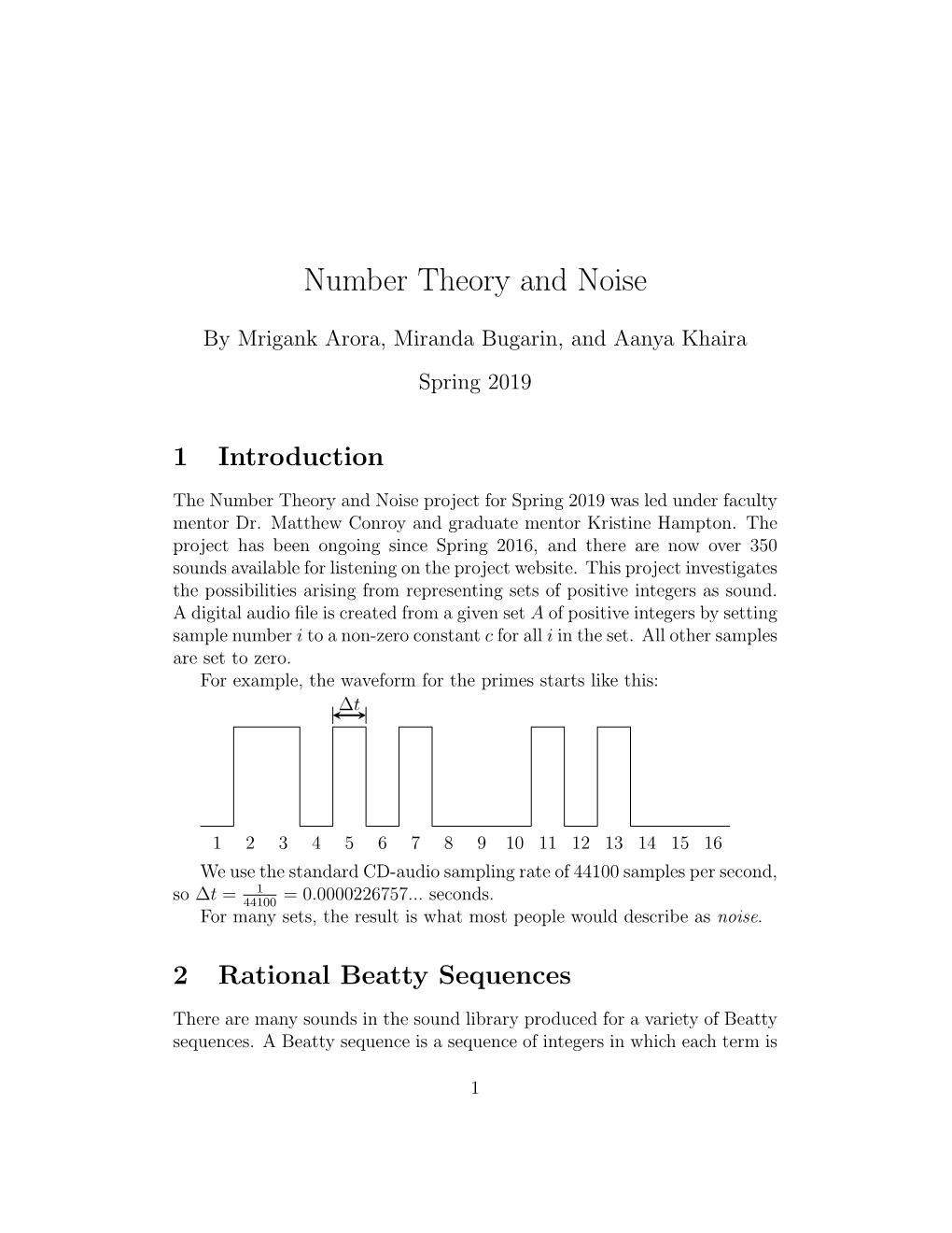 Number Theory and Noise