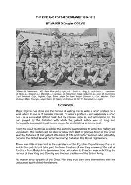 The Fife and Forfar Yeomanry 1914-1919