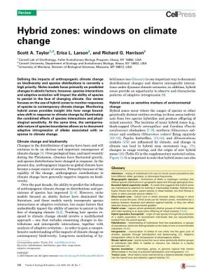 Hybrid Zones: Windows on Climate Change