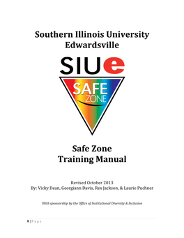 Southern Illinois University Edwardsville Safe Zone Training Manual