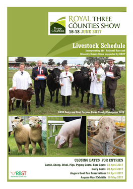 Livestock Schedule Incorporating the National Rare and Minority Breeds Show Supported by RBST