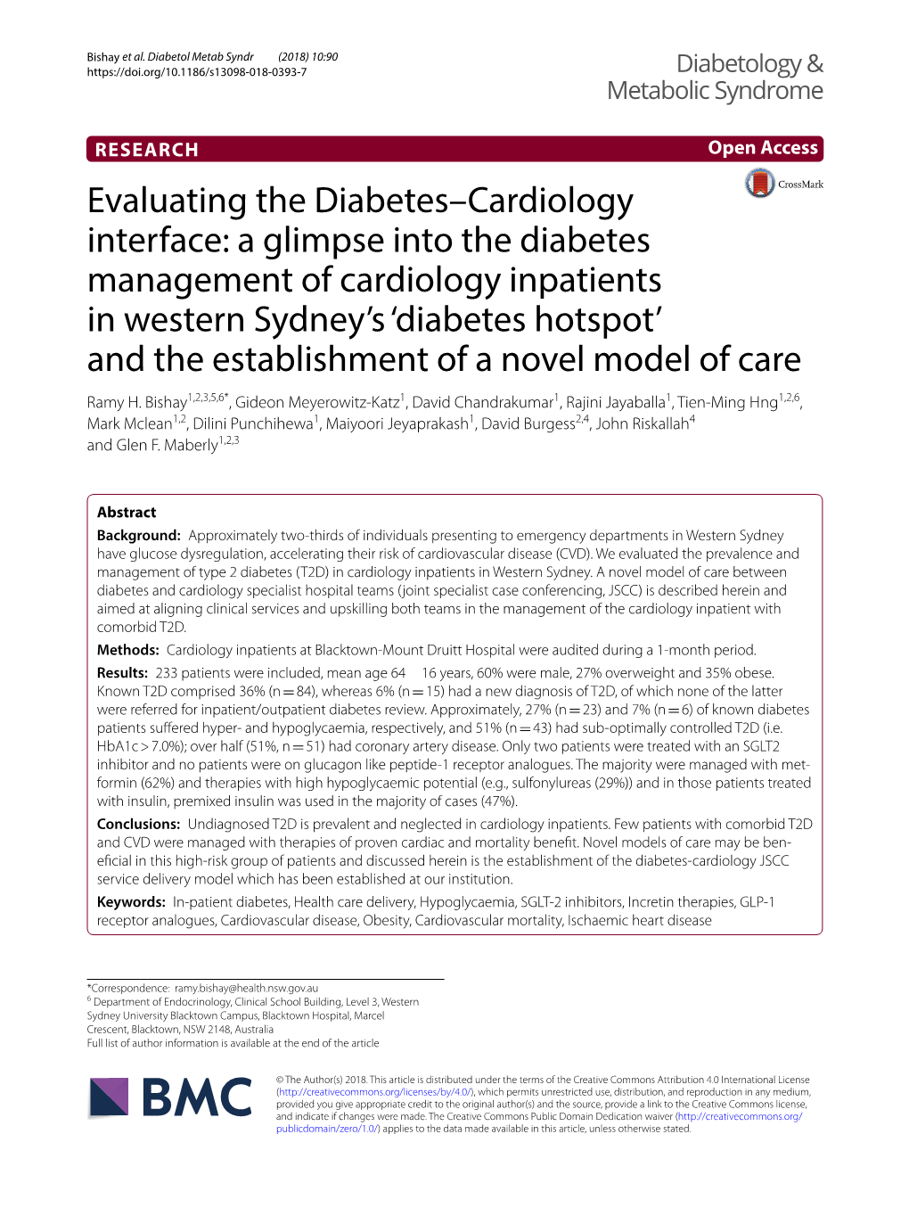 Evaluating the Diabetes–Cardiology Interface