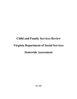 Virginia CFSR Statewide Assessment