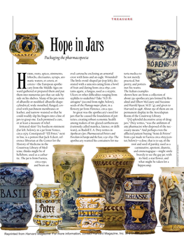 Hope in Jars Packaging the Pharmacopoeia