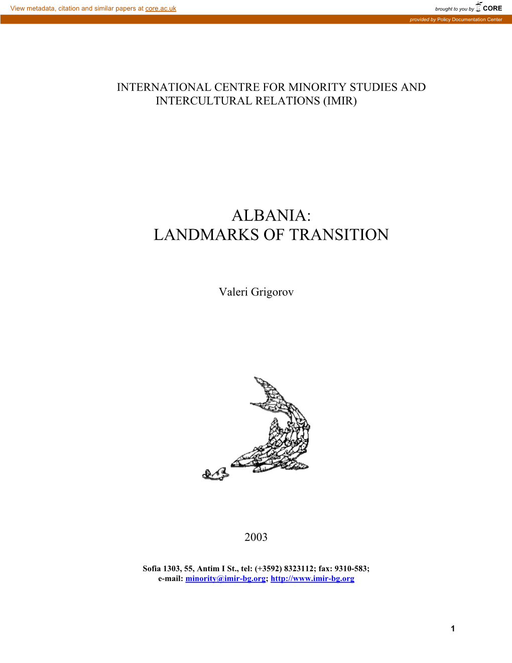 Albania: Landmarks of Transition