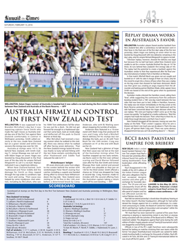 Australia Firmly in Control in First New Zealand Test