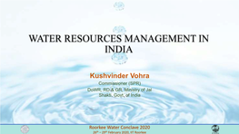 Water Resources Management in India