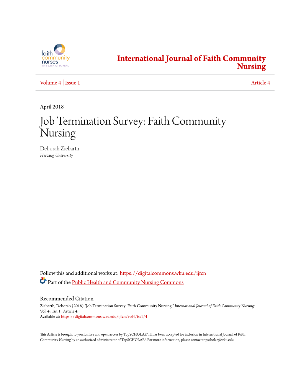 Faith Community Nursing