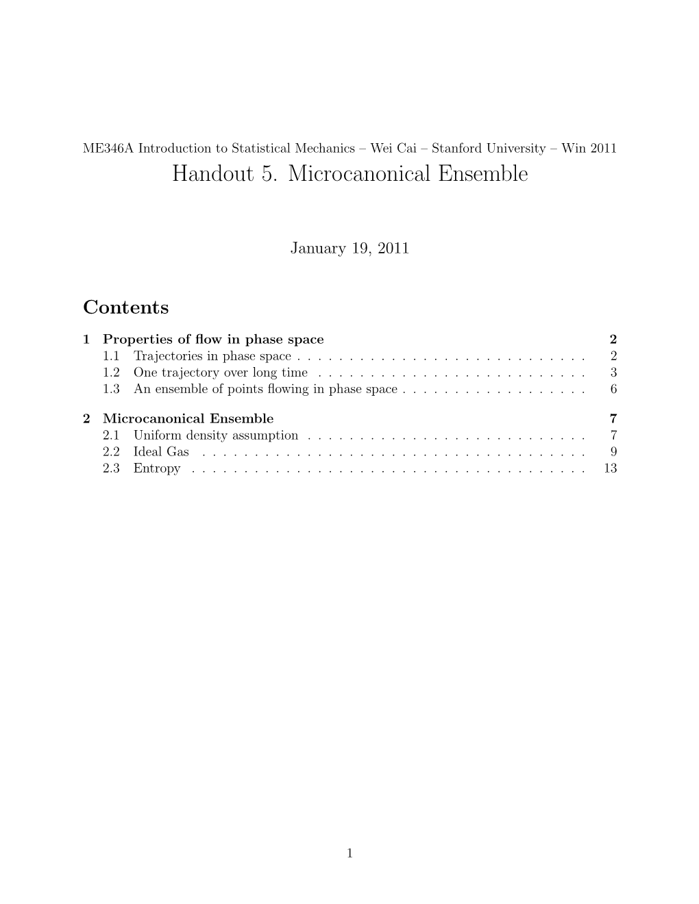 Microcanonical Ensemble