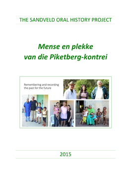 Mense En Plekke Van Die Piketberg-Kontrei