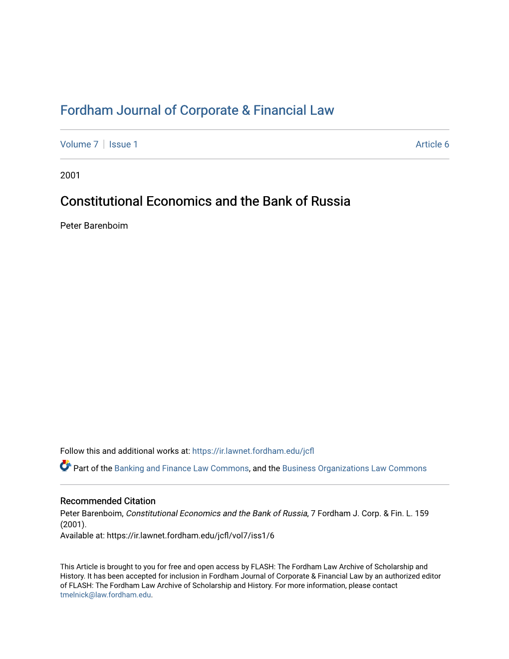 Fordham Journal of Corporate & Financial