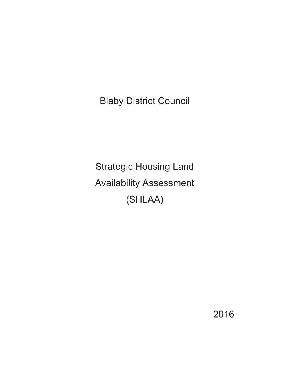 Blaby District Council Strategic Housing