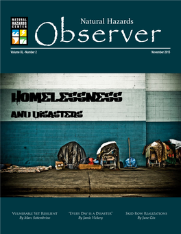 Homelessness and Disast Ers