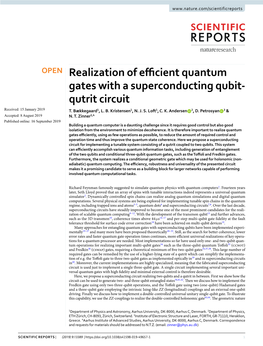 Realization of Efficient Quantum Gates with a Superconducting Qubit-Qutrit Circuit