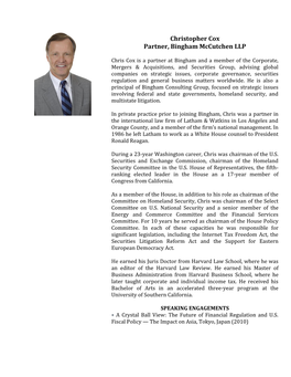 Christopher Cox Partner, Bingham Mccutchen LLP
