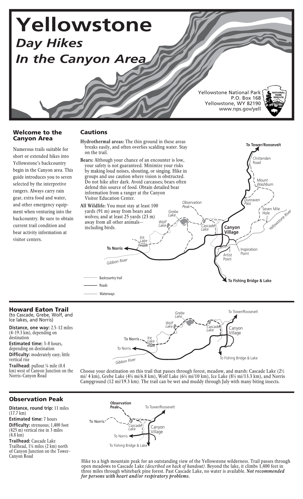 Yellowstone Day Hikes in the Canyon Area