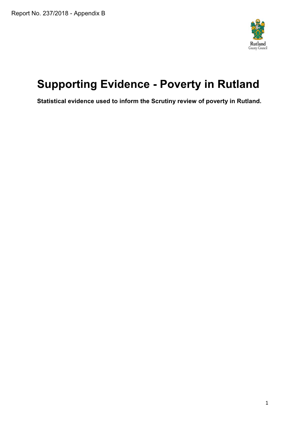 Supporting Evidence - Poverty in Rutland