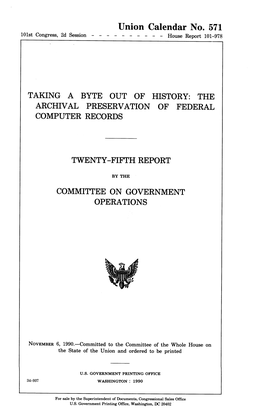 Herewith the Committee's Twenty-Fifth Report to the 101St Congress