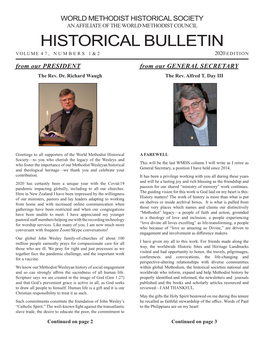 World Methodist Historical Society Historical Bulletin