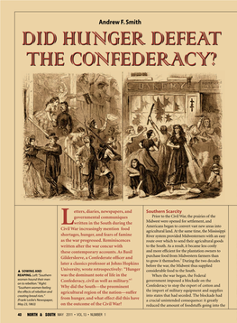 Did Hunger Defeat the Confederacy?