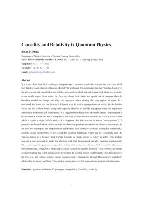 Causality and Relativity in Quantum Physics