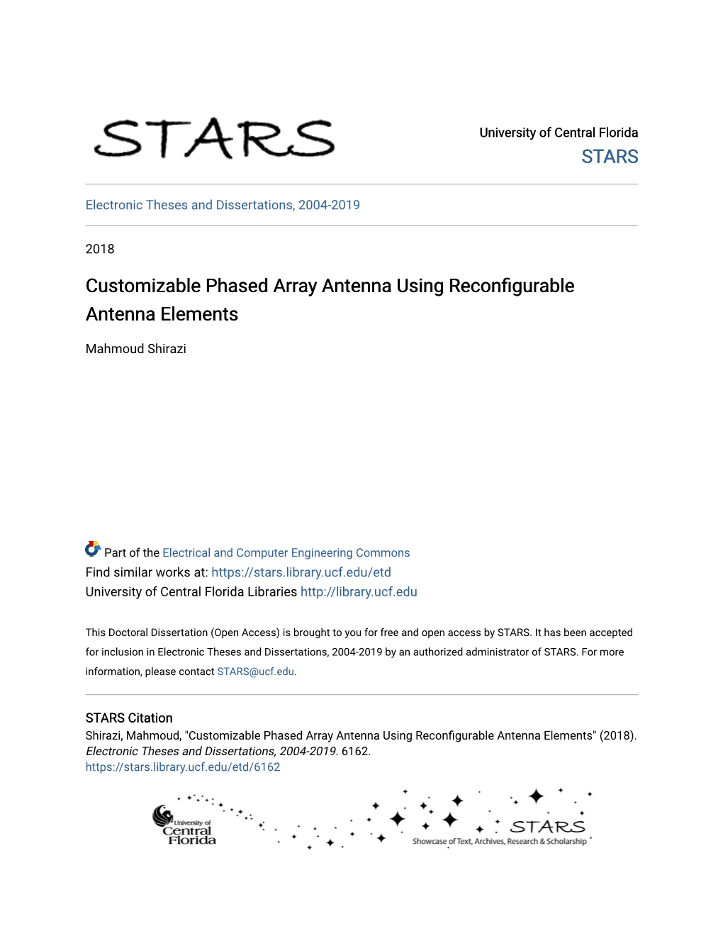 Customizable Phased Array Antenna Using Reconfigurable Antenna Elements