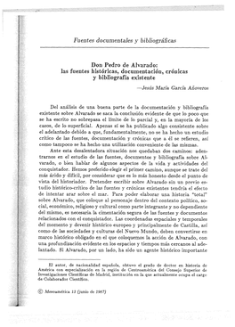 Fuen Tes Documentales Y Bibliográficas Don Pedro De Alvarado