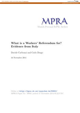 What Is a Workers' Referendum For? Evidence from Italy