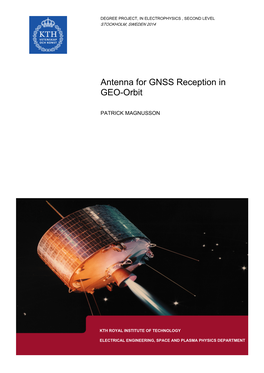Antenna for GNSS Reception in GEO-Orbit