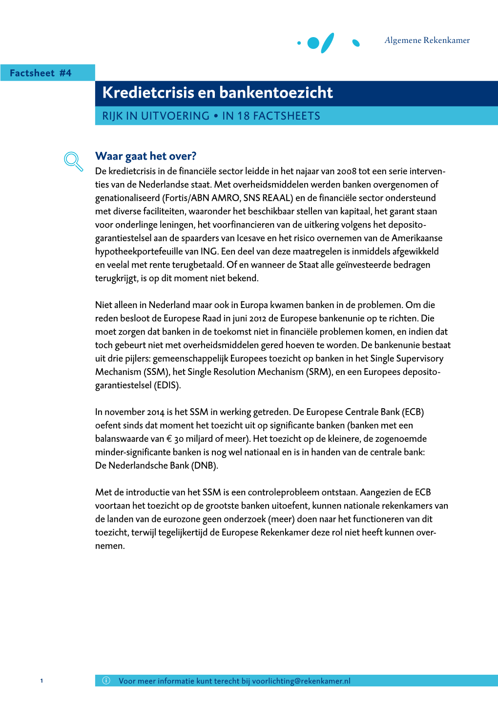 Factsheet Kredietcrisis En Bankentoezicht